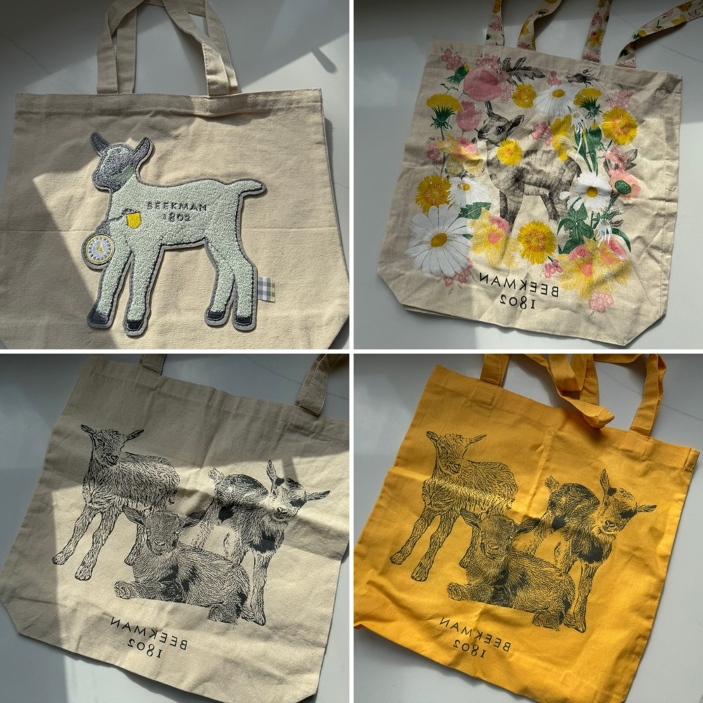 Beekman 1802 Goat Canvas Tote Bag your choice! Brand New - You Choose! - Picture 1 of 5